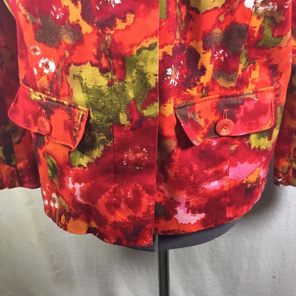 Chico’s Bright Multi Colored Button Front Jacket - image 3